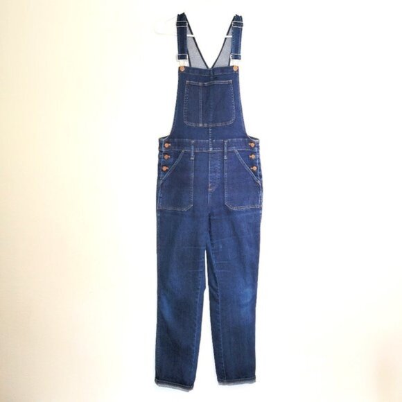 Madewell Women's Denim Overall Bibs Size Large Adjustable Straps Farmcore - Picture 1 of 11